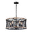 Vaxcel Bremerton 5 Light Drum Chandelier, Bronze/Wood Cage/Teak - H0207