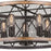 Vaxcel Bremerton 5 Light Drum Chandelier, Bronze/Wood Cage/Teak