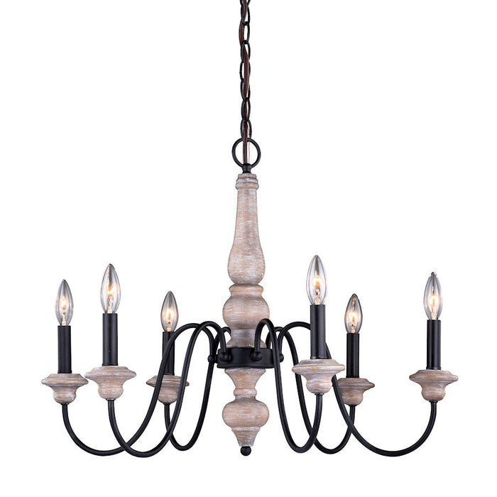 Vaxcel Georgetown 6 Light Chandelier, Gray - H0236