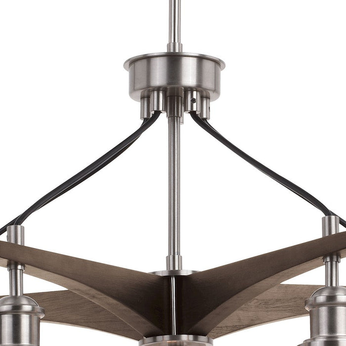 Vaxcel Avondale 5 Light Chandelier Nickel/Dark Sycamore/Clear Seeded