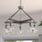 Vaxcel Avondale 5 Light Chandelier Nickel/Dark Sycamore/Clear Seeded