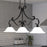 Vaxcel Monrovia 3 Light Linear Chandelier, Bronze/Etched White