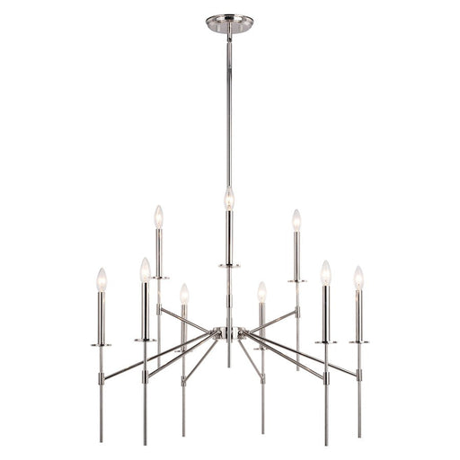 Vaxcel Kedzie 9 Light Chandelier, Polished Nickel - H0260