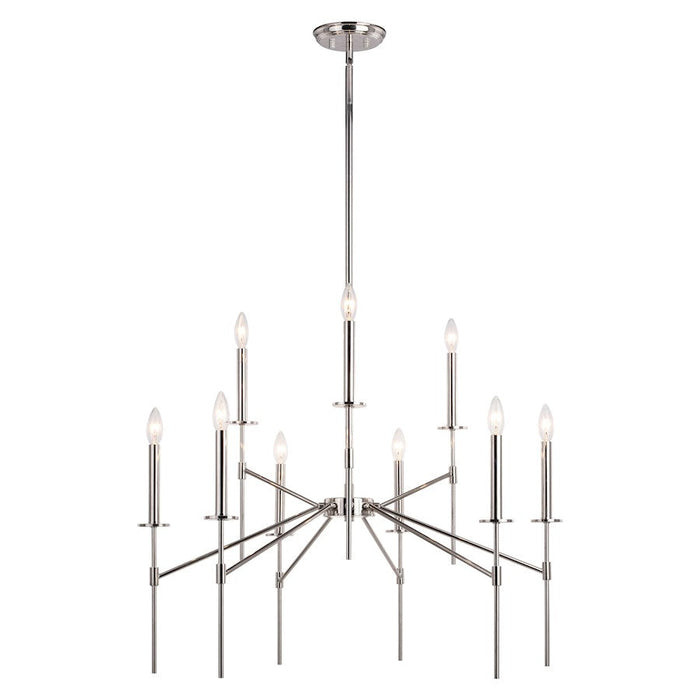 Vaxcel Kedzie 9 Light Chandelier, Polished Nickel - H0260