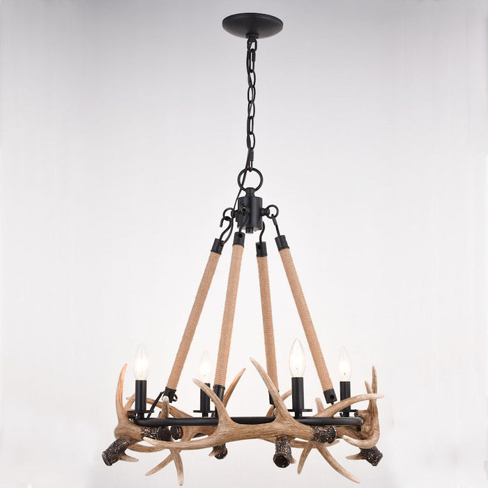 Vaxcel Breckenridge Antler Chandelier, Aged Iron/Natural