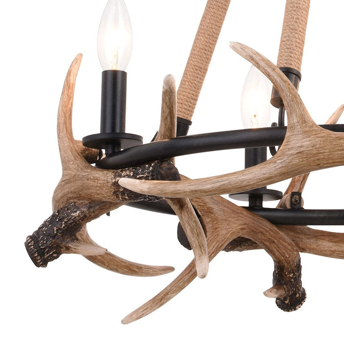 Vaxcel Breckenridge Antler Chandelier, Aged Iron/Natural