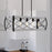 Vaxcel Montclare 5 Light 35" Linear Chandelier, Black/White Ash