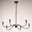 Vaxcel Annabelle 30" 6 Light Chandelier, Matte Black/Brushed Walnut