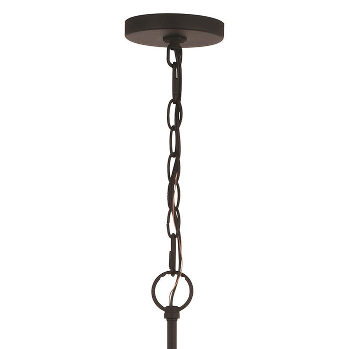 Vaxcel Annabelle 30" 6 Light Chandelier, Matte Black/Brushed Walnut