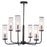 Vaxcel Glencoe 6 Light 28" Chandelier, Matte Black/Clear Crackle - H0266