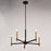 Vaxcel Damen 5 Light 25" Chandelier, Matte Black/Natural Brass