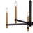 Vaxcel Damen 5 Light 25" Chandelier, Matte Black/Natural Brass