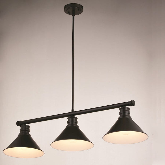 Vaxcel Akron 3 Light 35.75" Linear Chandelier, Oil Rubbed Bronze