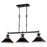 Vaxcel Canton 3 Light Linear Chandelier, Black/Matte White/Metal Shade - H0270