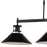 Vaxcel Canton 3 Light Linear Chandelier, Black/Matte White/Metal Shade