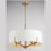 Vaxcel Surrey 22" 5 Light Chandelier, Natural Brass/White Linen Shade