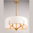 Vaxcel Surrey 22" 5 Light Chandelier, Natural Brass/White Linen Shade