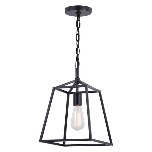 Vaxcel Hayes 1 Light 10" Mini Pendant, Black - P0311