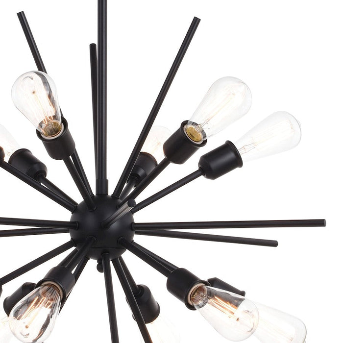 Vaxcel Estelle 12 Light 27.5" Pendant, Matte Black