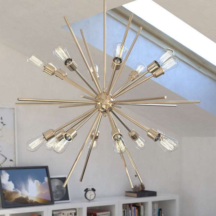 Vaxcel Estelle 16 Light 36" Pendant, Natural Brass