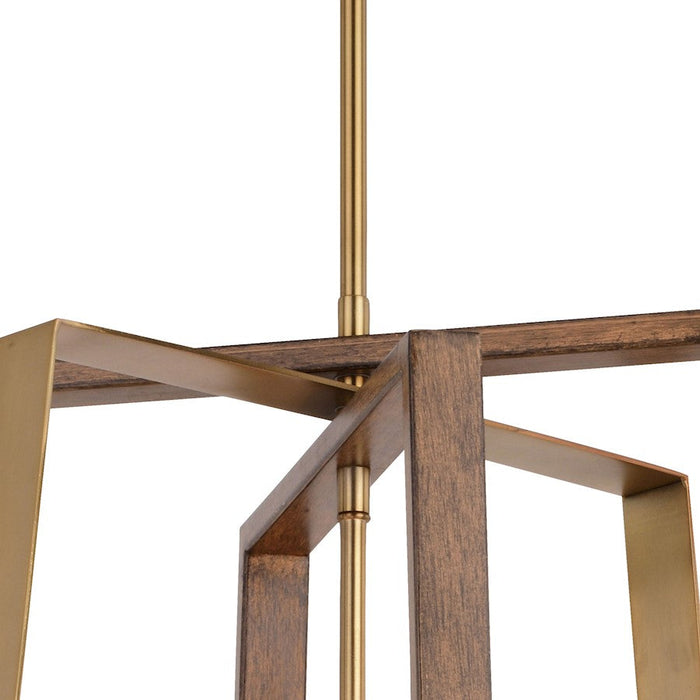 Vaxcel Dunning 4 Light 20" Pendant, Natural Brass/Burnished Chestnut