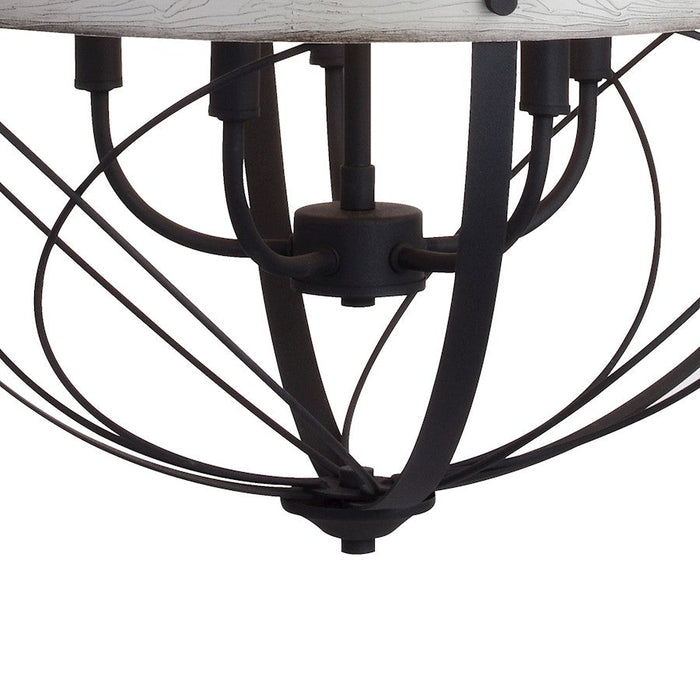 Vaxcel Montclare 5 Light 21.25" Orb Pendant, Black/White Ash