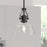 Vaxcel Beloit 1 Light 9" Mini Pendant, Matte Black/Clear Seeded