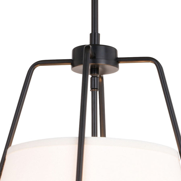 Vaxcel Benton 3 Light 16.75" Pendant, Matte Black/White Linen Shade