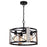 Vaxcel Burien 18" 4 Light Pendant, Black/Washed Ash - P0365