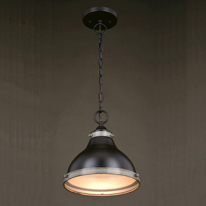 Vaxcel Sheffield 1 Light Pendant, Bronze/Distressed Ash/Light Silver