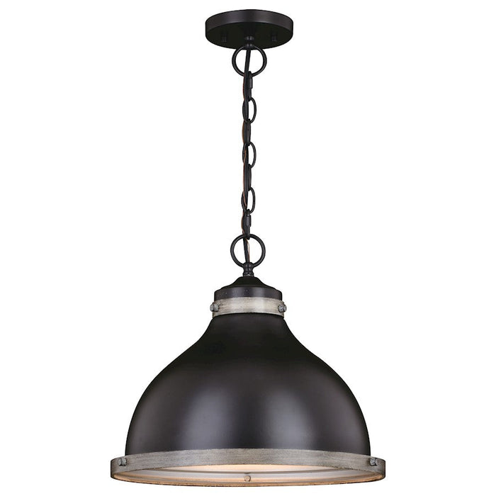 Vaxcel Sheffield 1 Light 15" Pendant, Bronze/Distressed Ash/Light Silver - P0368