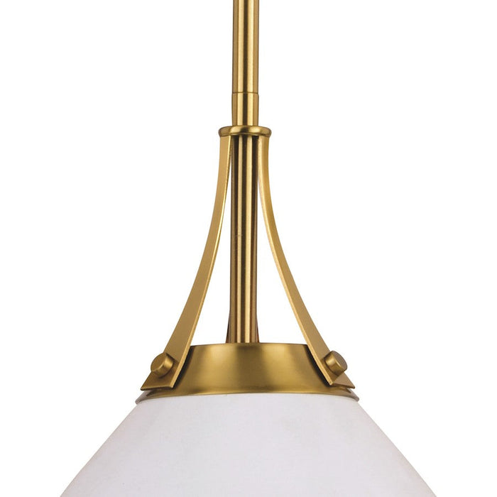 Vaxcel Dayna 10" 1 Light Pendant, Satin Brass/Glossy White/Matte White