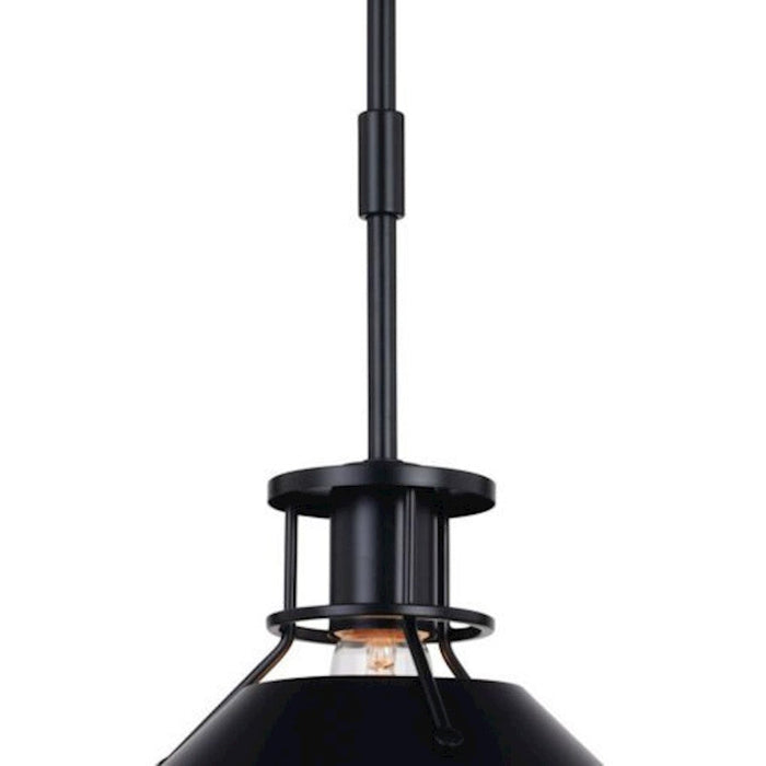 Vaxcel Canton 12" Pendant, Black/Matte White/Metal Shade