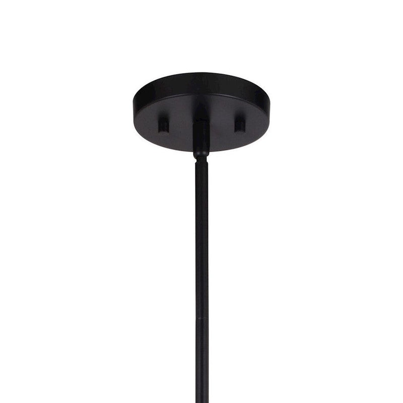 Vaxcel Beloit 12" Pendant, Matte Black/Clear Seeded Glass