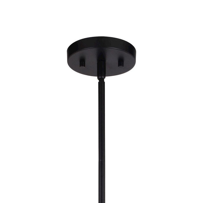 Vaxcel Beloit 12" Pendant, Matte Black/Clear Seeded Glass