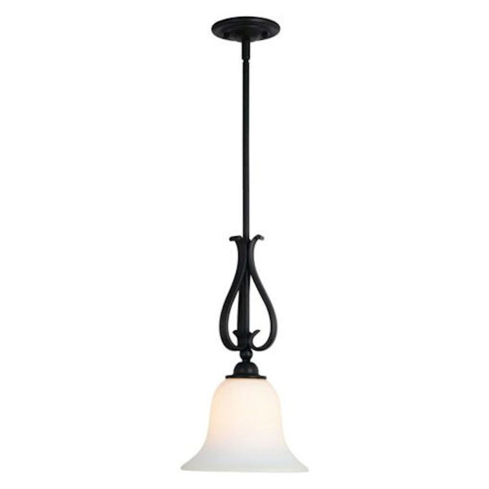 Vaxcel Monrovia 9" Mini Pendant, Oil Rubbed Bronze/Etched White Glass - P0381