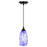 Vaxcel Milano 5" Mini Pendant, Azzura Glass Matte Black/Azurra Glass - P0384