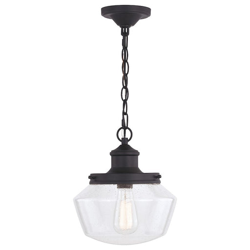 Vaxcel Collins 1 Light 10" Outdoor Pendant, Black - T0547