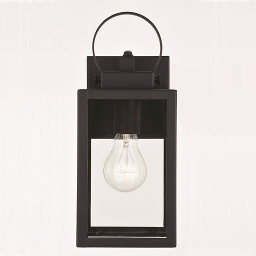 Vaxcel Medinah 1 Light Outdoor Wall Light, Black/Clear