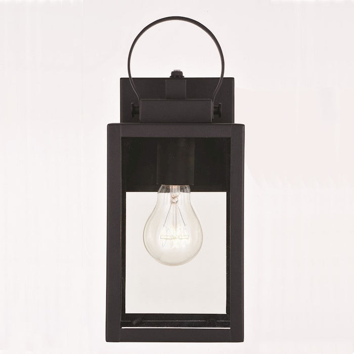 Vaxcel Medinah 1 Light Outdoor Wall Light, Black/Clear