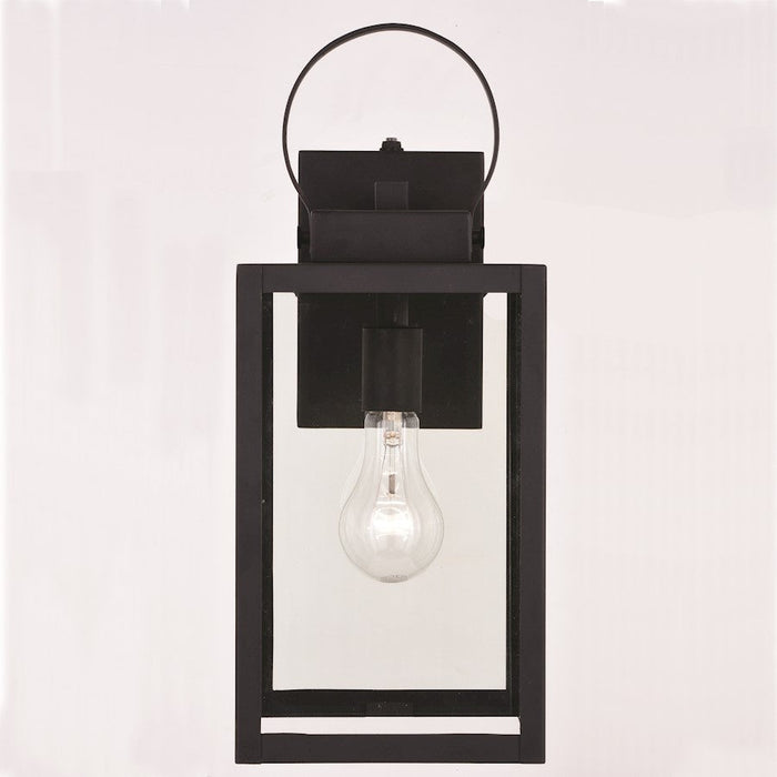 Vaxcel Medinah 1 Light Outdoor Wall Light, Black/Clear