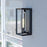 Vaxcel Pullman 1 Light 6.5" Outdoor Wall Light, Textured Black/Clear