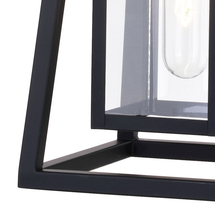 Vaxcel Blackwell 1 Light Outdoor Wall Light, Matte Black/Clear