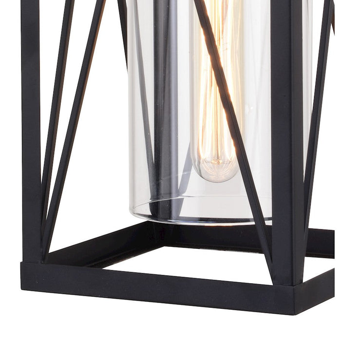 Vaxcel Evanston 1 Light 7" Outdoor Wall Light, Black/Light Gold/Clear