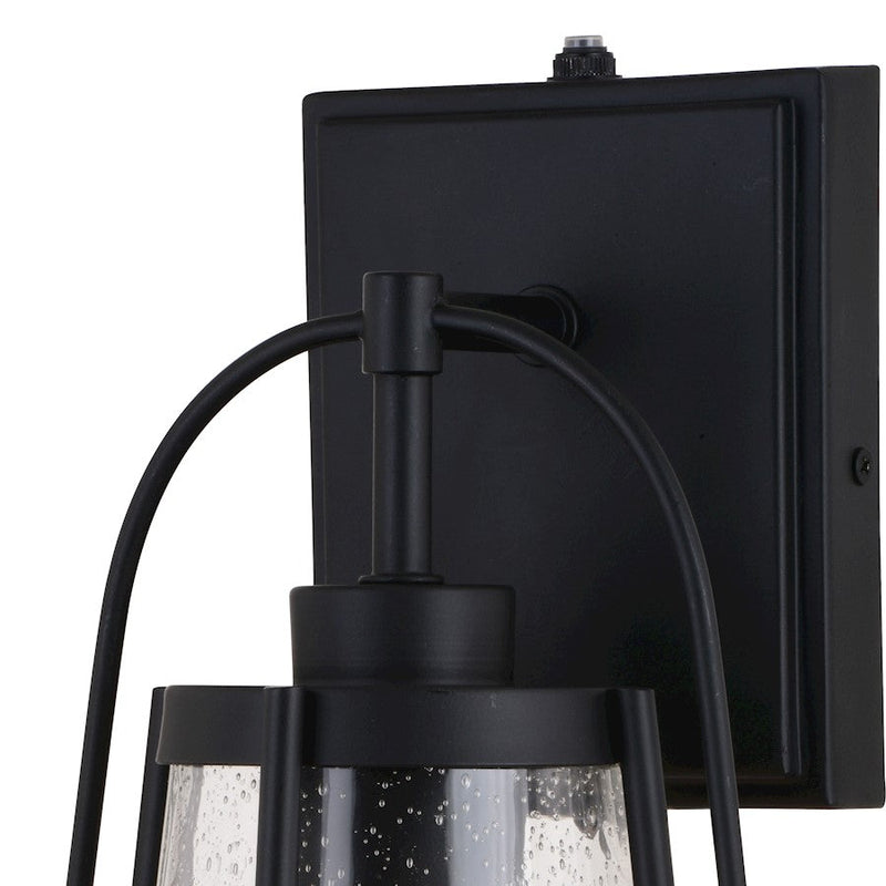 Vaxcel Portage Park 1 Light 6.5" Outdoor Wall Light, Matte Black/Clear