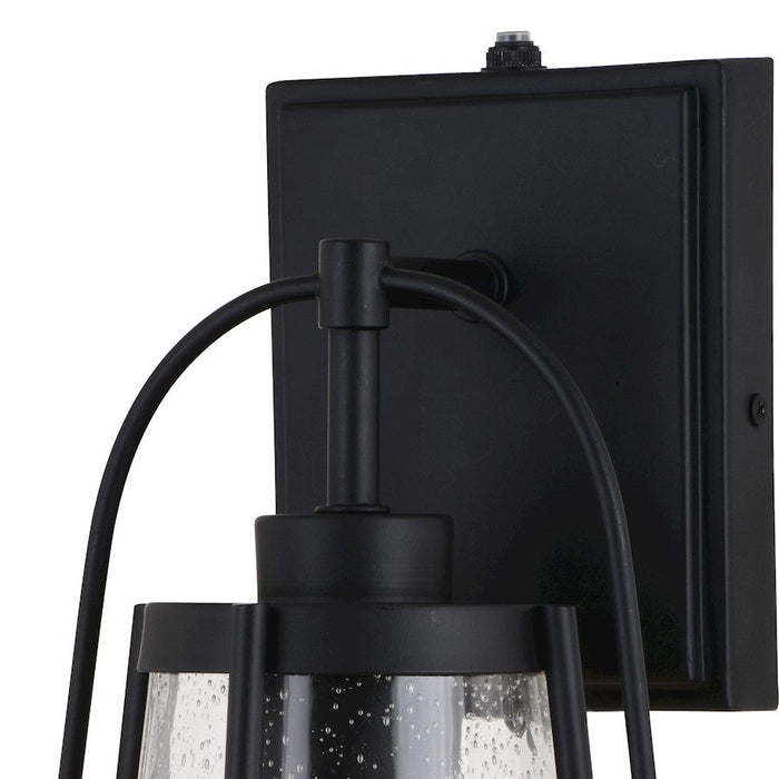 Vaxcel Portage Park 1 Light 6.5" Outdoor Wall Light, Matte Black/Clear