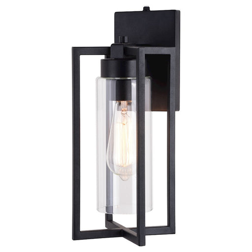 Vaxcel Kilbourne 1 Light 5.5" Outdoor Wall Light, Textured Black/Clear - T0646