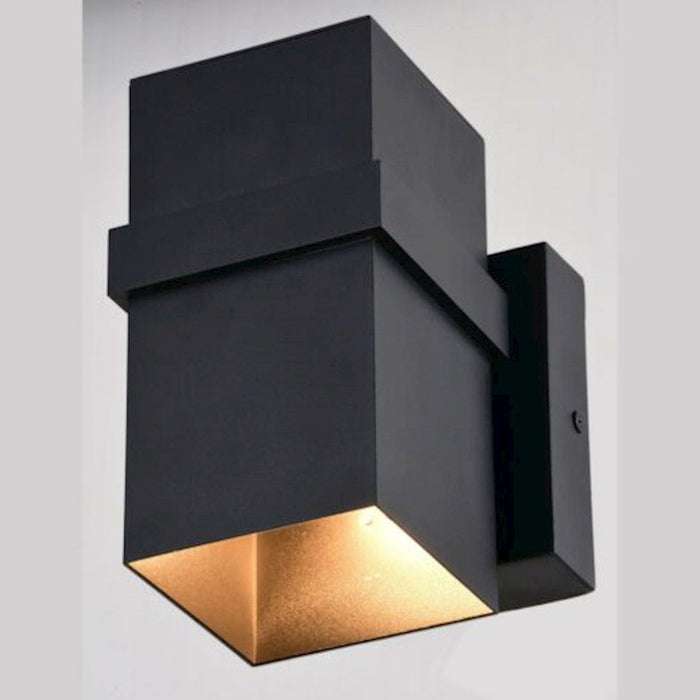 Vaxcel Lavage 7" H 1 Light Outdoor Wall Light, Black/Metal Shade