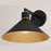 Vaxcel Dunbar Outdoor Wall Light, Matte Black/Gold/Metal Shade