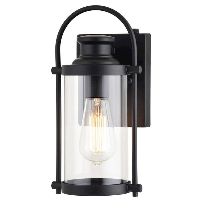 Vaxcel Winfield 6" Outdoor Wall Light, Matte Black/Clear Glass - T0683